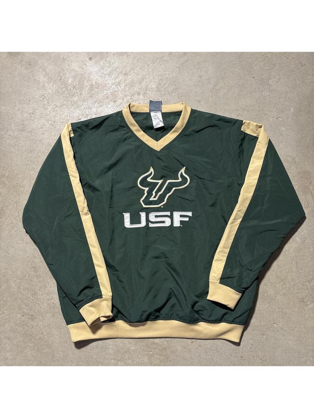 Vintage Y2K USF South Florida Bulls Pullover Windbreaker Mens M Knights Apparel